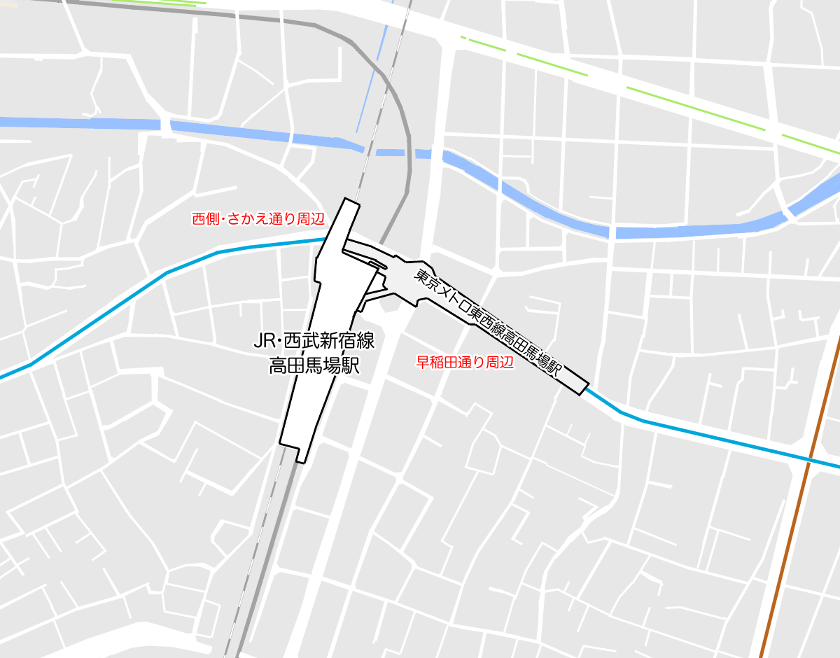 高田馬場駅周辺マップ
